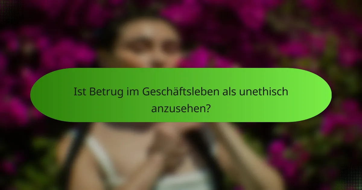 Ist Betrug im Geschäftsleben als unethisch anzusehen?