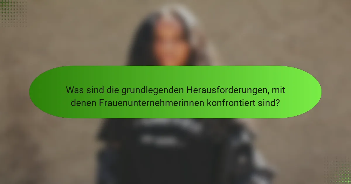 Was sind die grundlegenden Herausforderungen, mit denen Frauenunternehmerinnen konfrontiert sind?