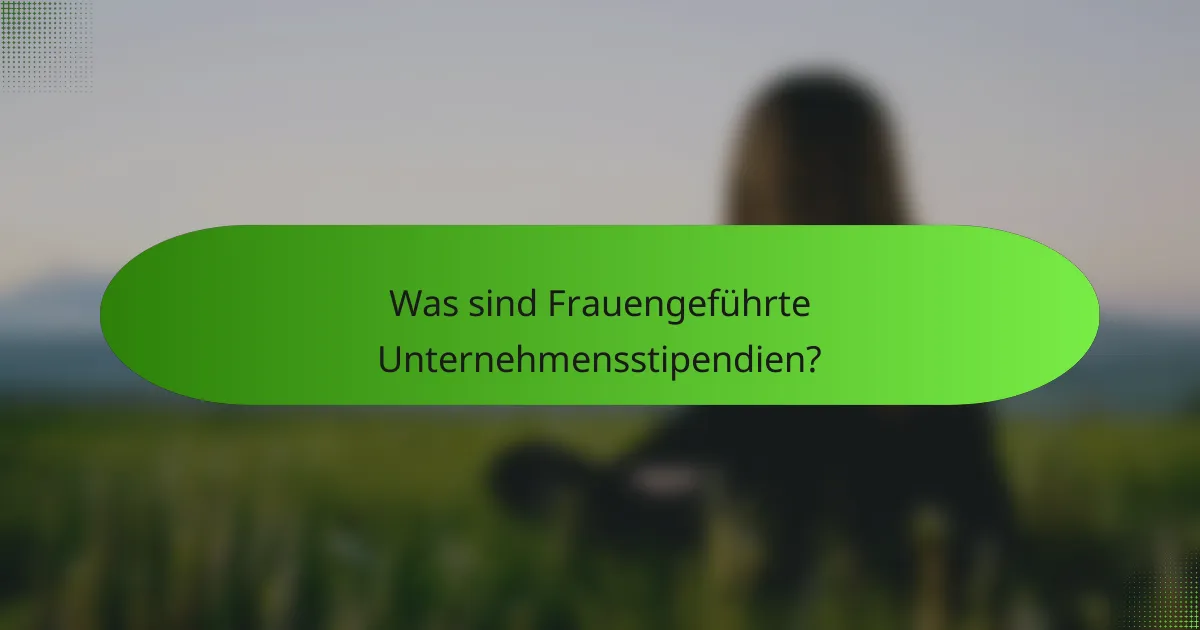 Was sind Frauengeführte Unternehmensstipendien?