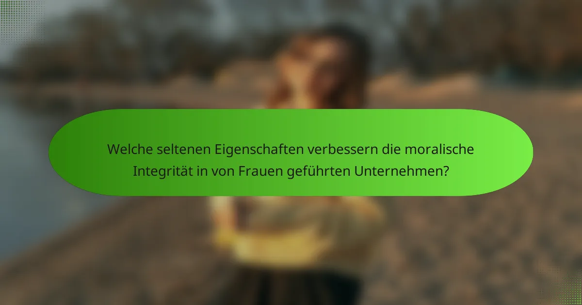Welche seltenen Eigenschaften verbessern die moralische Integrität in von Frauen geführten Unternehmen?