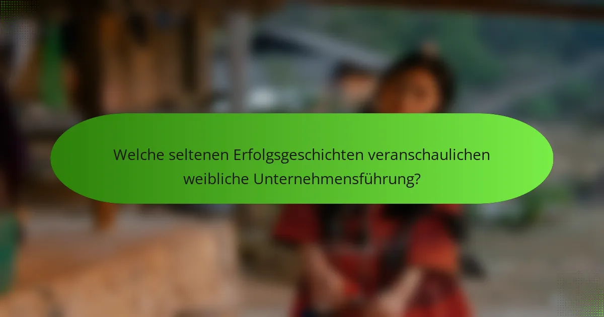 Welche seltenen Erfolgsgeschichten veranschaulichen weibliche Unternehmensführung?