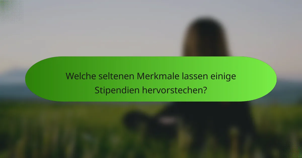 Welche seltenen Merkmale lassen einige Stipendien hervorstechen?