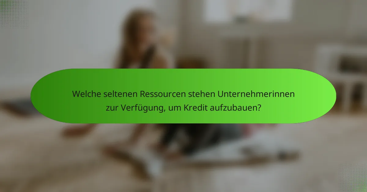 Welche seltenen Ressourcen stehen Unternehmerinnen zur Verfügung, um Kredit aufzubauen?