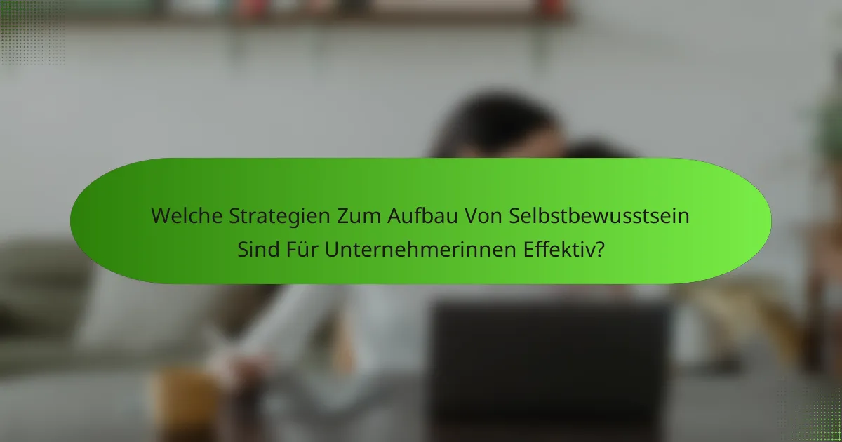 Welche Strategien Zum Aufbau Von Selbstbewusstsein Sind Für Unternehmerinnen Effektiv?