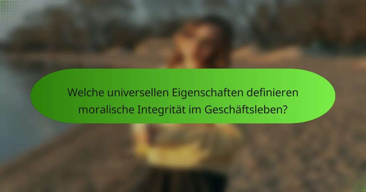 Welche universellen Eigenschaften definieren moralische Integrität im Geschäftsleben?