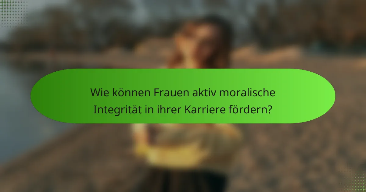 Wie können Frauen aktiv moralische Integrität in ihrer Karriere fördern?