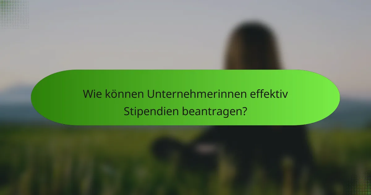 Wie können Unternehmerinnen effektiv Stipendien beantragen?